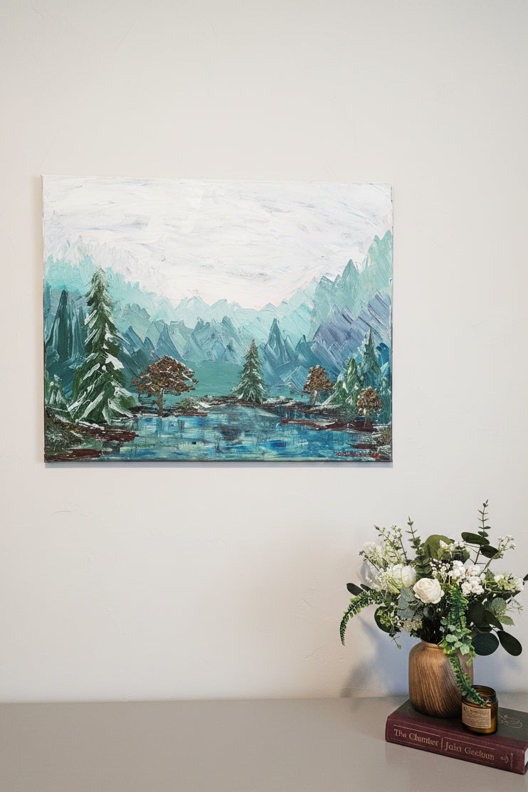 Moody Mountain Lake Painting
